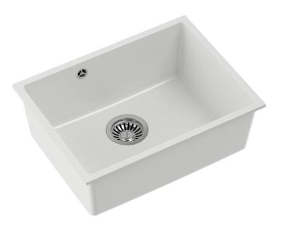 Quadri Elston Alb Chiuvetă de Granit Sub Blat 495x360mm cu Dop din Inox 1208967774