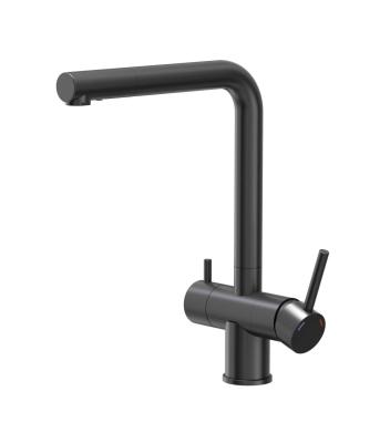 Quadri Ellesmere Chiuvetă Baterie de Bucătărie Neagră cu 3 căi, cu o conexiune suplimentară pentru apă filtrată 1208967780