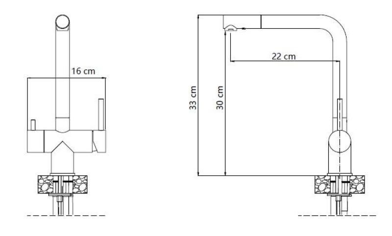 Quadri Ellesmere Chiuvetă Baterie de Bucătărie Neagră cu 3 căi, cu o conexiune suplimentară pentru apă filtrată 1208967780
