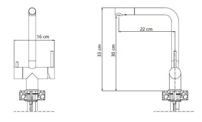 Quadri Ellesmere Baterie de bucătărie PVD Aur 3-căi cu conexiune suplimentară pentru apă filtrată 1208967781