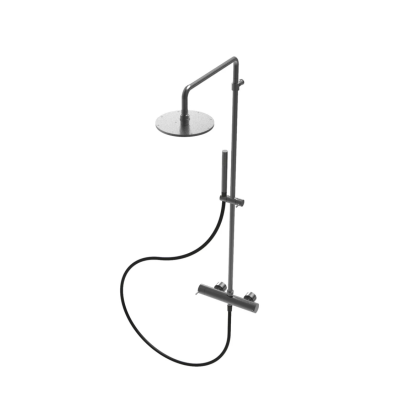 Revoluția apei Flow set de duș termostatic cu duș de ploaie PVD Gun Metal 250mm T141TNR25GME