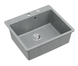 Quadri Sheffield Chiuvetă din Granit Gri Montaj pe Blat sau Încorporat 57x50 cm cu Baterie și Dop din Inox - 1208967810