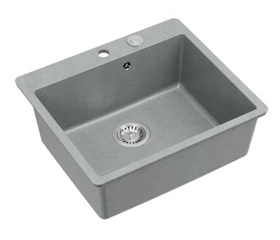 Quadri Sheffield Chiuvetă din Granit Gri Montaj pe Blat sau Încorporat 57x50 cm cu Baterie și Dop din Inox - 1208967810