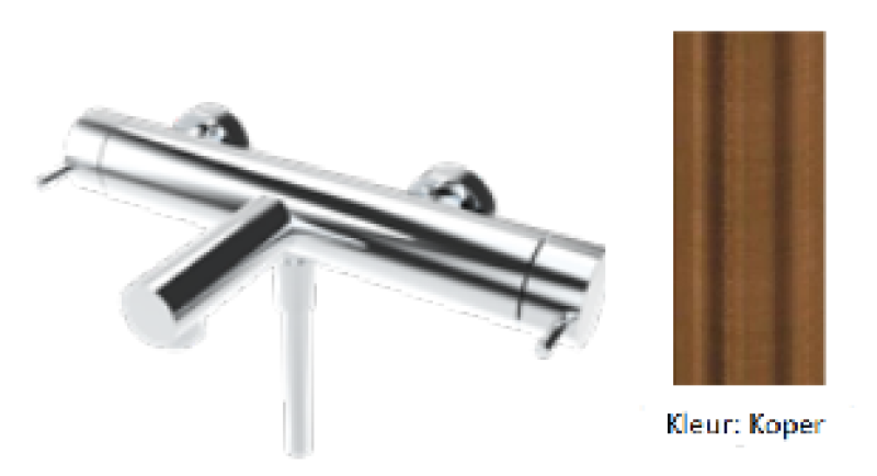 Robinet de duș cu două căi Waterevolution Flow cu duș de mână PVD Cupru T130NCPE