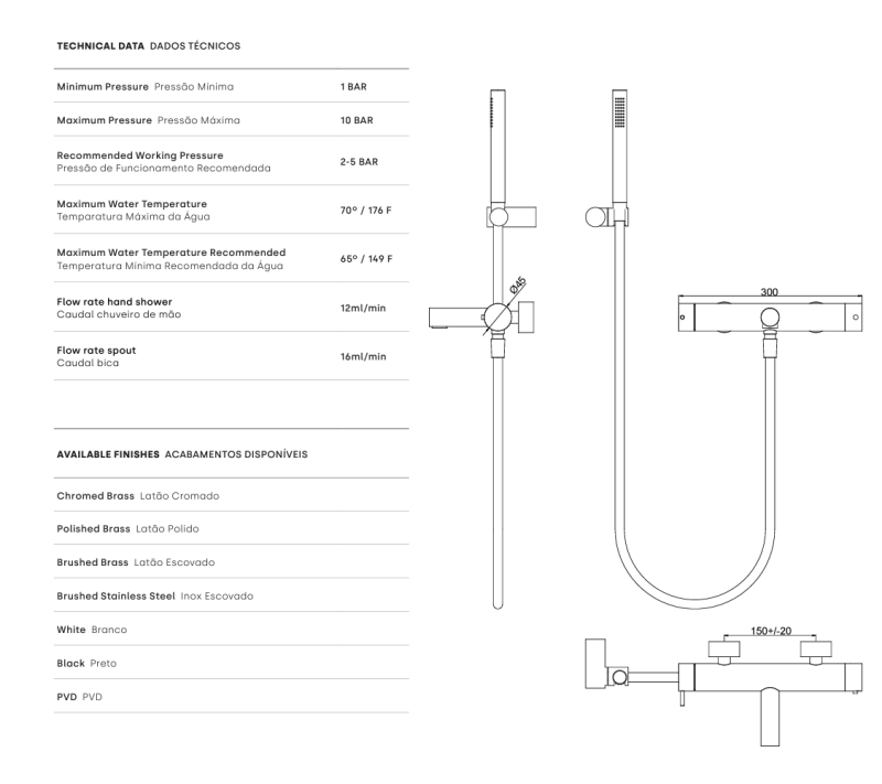 Waterevolution Flow thermostatische tweerichtingen-douchekraan met handdouche Koper T130TNCPE