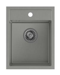Quadri Londra Chiuvetă Granit Gri 39x50 cm cu Orificiu pentru Robinet de Blat - 1208967844