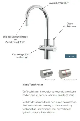 Franke Maris waterhub 7L boiler 3-1 met Touch elektronische kokend water kraan roestvrij staal met waterhub bypass 1208967849