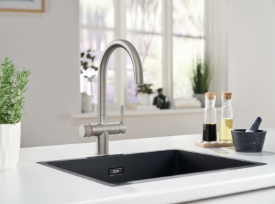 Franke Maris waterhub 4L boiler 3-in-1 met Twist mechanische kokend water kraan RVS met waterhub bypass 1208967859