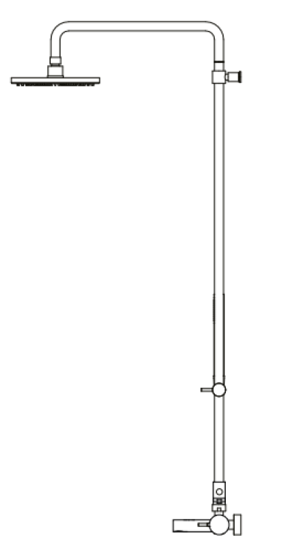 Waterevolution Flow drieweg douchemengkraan met hand- en hoofddouche RVS T131NIE
