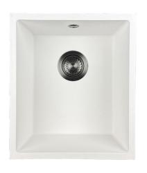 GraniteMy Universal Witte Granieten Spoelbak 34x40 cm wit opbouw onderbouw en vlakbouw met gun metal plug 1208967904

Traducere în română:
GraniteMy Universal Chiuvetă Albă din Granit 34x40 c