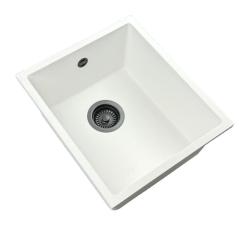 GraniteMy Universal Witte Granieten Spoelbak 34x40 cm wit opbouw onderbouw en vlakbouw met gun metal plug 1208967904

Traducere în română:
GraniteMy Universal Chiuvetă Albă din Granit 34x40 c