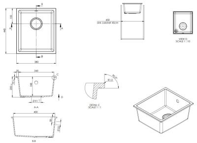 GraniteMy Universal Witte Granieten Spoelbak 34x40 cm wit opbouw onderbouw en vlakbouw met gun metal plug 1208967904

Traducere în română:
GraniteMy Universal Chiuvetă Albă din Granit 34x40 c