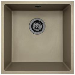 GraniteMy Universal Taupe Chiuvetă din granit 40x40 cm montaj pe blat, sub blat și la același nivel cu blatul cu dop gun metal - 1208967913