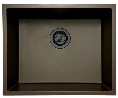 GraniteMy Universal Chiuvetă de Cafenea din Granit 50x40 cm montare pe blat, sub blat și la nivel cu blat cu dop Gun Metal - 1208967928