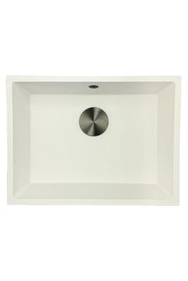 GraniteMy Universele Granieten Witte Spoelbak 55x40 cm opbouw, onderbouw en vlakbouw met gun metal plug- 1208967933