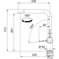 Franke Active L Robinet de Bucătărie Polar White Alb cu Gură de Scurgere Rotativă 115.0653.376