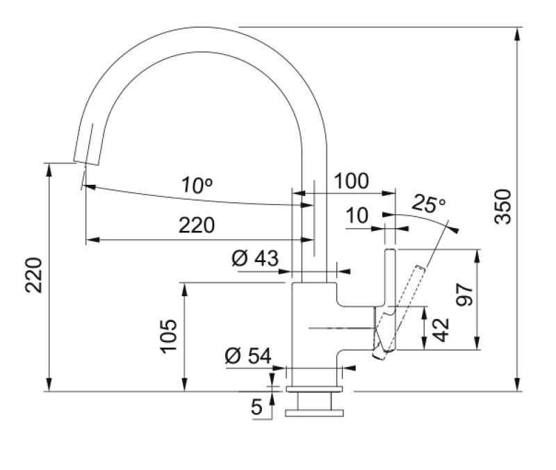 Franke Lina XL robinet de bucătărie Onyx cu gura de scurgere rotativă 115.0626.020