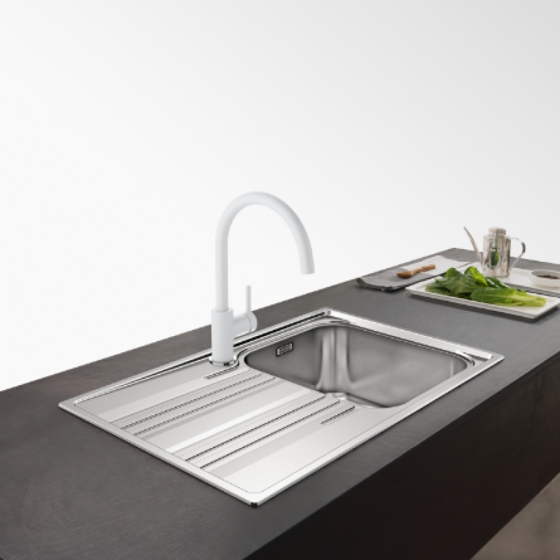 Franke Lina XL Baterie de Bucătărie Polar White Alb cu Gura de Scurgere Rotativă 115.0626.024