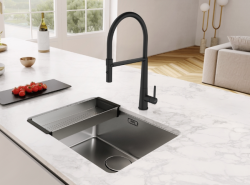 Franke Icon Monocomandă Baterie de Bucătărie cu Duș Flexibil, Negru 115.0690.598