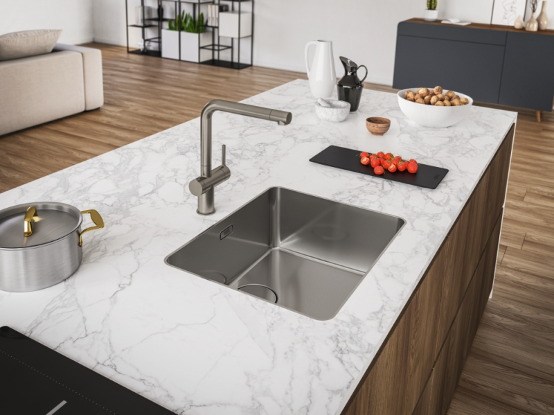 Franke Active Twist Monocomandă Robinet de Bucătărie Inox cu Gura Fixă și Control Integrat al Deșeurilor 115.0653.504