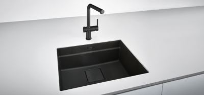 Franke Active Twist Monocomandă Neagră cu Scurgere Fixă și Control Integrat al Deșeurilor 115.0669.768