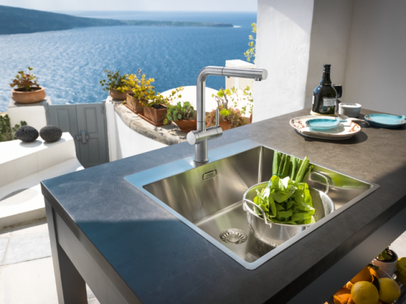 Franke Active Twist Robinet Monocomandă din Inox cu Gură de Scurgere Extensibilă și Funcție Integrată de Operare a Deșeurilor 115.0653.505