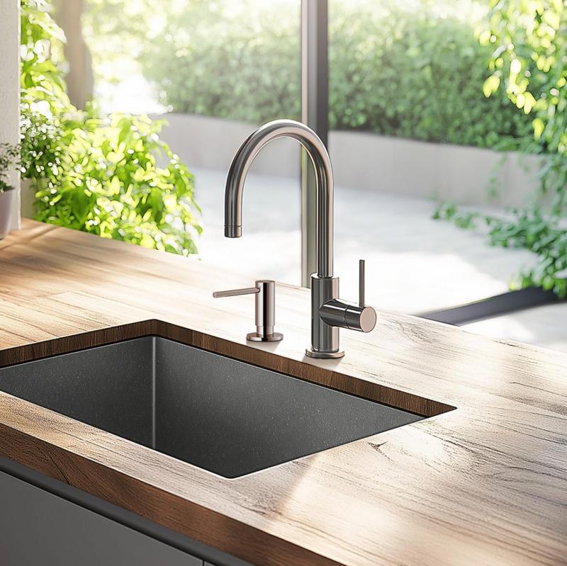 Franke Active dozator de săpun pentru bucătărie încorporat granit Stone Grey Gri 112.0633.078