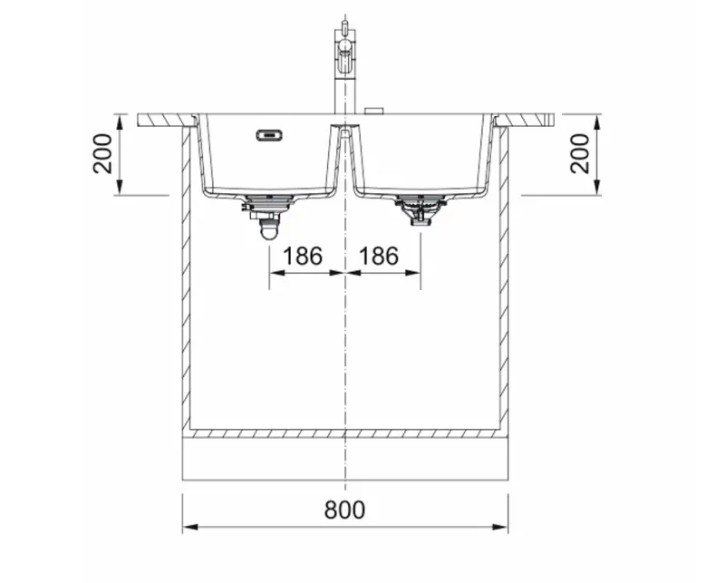 Franke Maris MRG 220-35-35 Fragranite Slate Grey Chiuvetă dublă gri închis Montare la nivel 135.0714.633