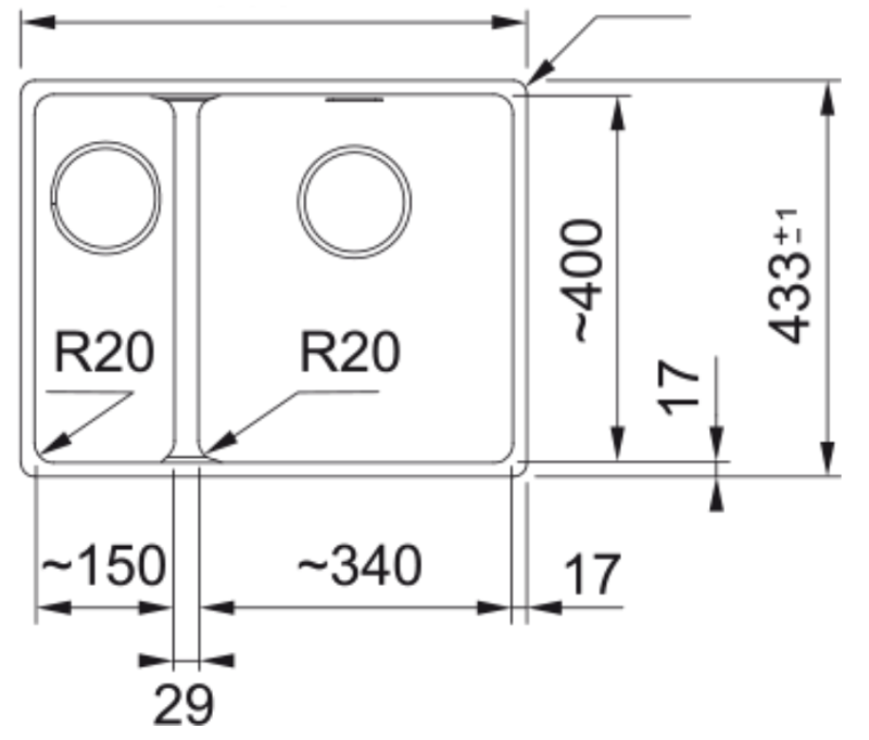 Franke Maris MRG 160-34-15 Fragranite Slate Grey Chiuvetă gri închisă Dreapta Montare inferioară 125.0714.607