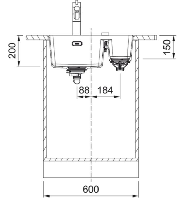 Franke Maris MRG 160-34-15 Fragranite Slate Grey Chiuveta Grijs, închis la culoare Bacă Stânga Montare de jos 125.0714.608