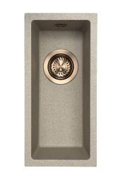 GraniteMy Universal granit bej nisip mic lavoar 17x40 cm montare pe blat, sub blat și la același nivel cu blatul cu dop de cupru 1208968004
