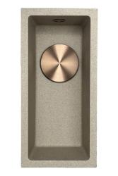 GraniteMy Universal granit bej nisip mic lavoar 17x40 cm montare pe blat, sub blat și la același nivel cu blatul cu dop de cupru 1208968004