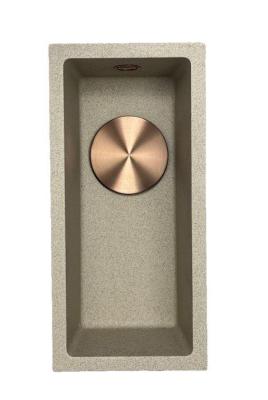 GraniteMy Universal granit bej nisip mic lavoar 17x40 cm montare pe blat, sub blat și la același nivel cu blatul cu dop de cupru 1208968004