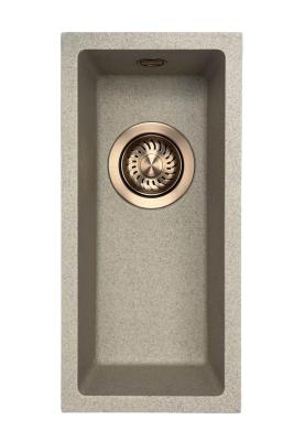 GraniteMy Universal granit bej nisip mic lavoar 17x40 cm montare pe blat, sub blat și la același nivel cu blatul cu dop de cupru 1208968004