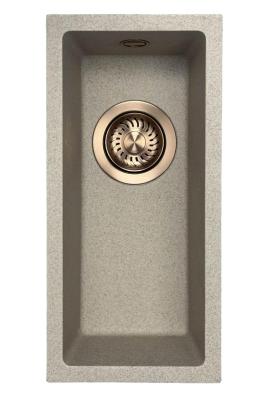 GraniteMy Universal granit bej nisip mic lavoar 17x40 cm montare pe blat, sub blat și la același nivel cu blatul cu dop de cupru 1208968004