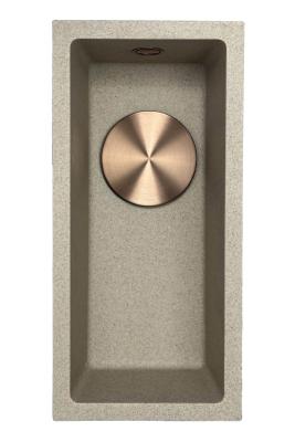 GraniteMy Universal granit bej nisip mic lavoar 17x40 cm montare pe blat, sub blat și la același nivel cu blatul cu dop de cupru 1208968004