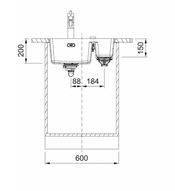 Franke Maris MRG 260-34-15 Fragranite Slate Grey Chiuvetă cu vas pe partea stângă Gri închis Montare la nivelul suprafeței 135.0714.635