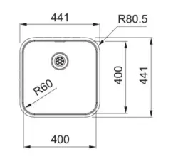 Franke Smart SRX 210.40 Chiuvetă din oțel inoxidabil 40x40 Montaj la nivel - 127.0688.727
