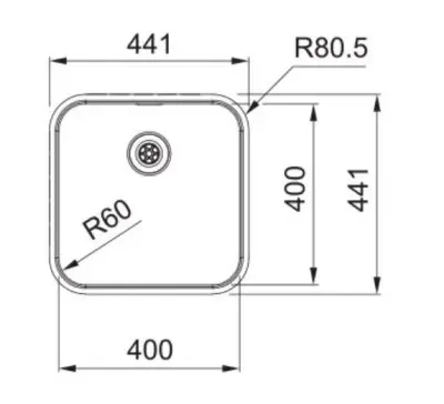 Franke Smart SRX 210.40 Chiuvetă din oțel inoxidabil 40x40 Montaj la nivel - 127.0688.727