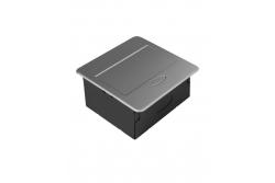 Priza de mobilier încorporată AVARO, 1x Priza Schuko, USB A+C, Cablu de 1.5m, Argintiu
