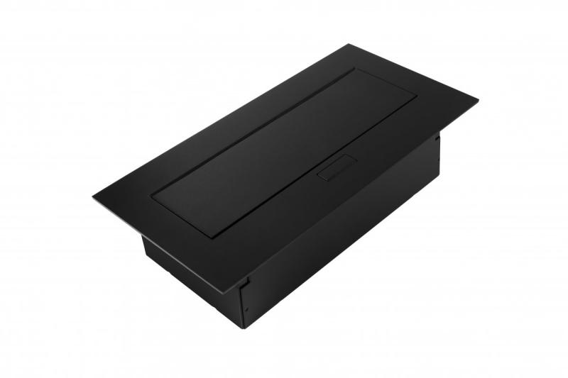 Priză de mobilă 2x priză schuko, USB A+C, fără cablu, negru
