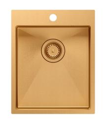 Aquadesign Clara Chiuvetă Cupru 40x50cm Montaj pe Blat sau Montaj în Nivel cu Placa cu Orificiu pentru Baterie și Dop de Cupru - 1208969507
