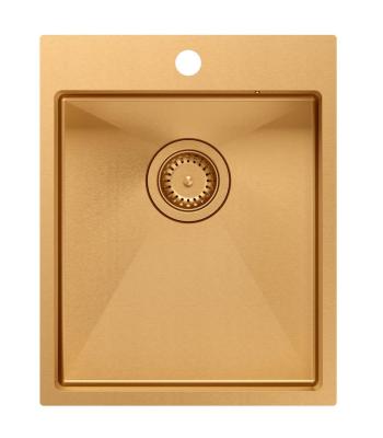 Aquadesign Clara Chiuvetă Cupru 40x50cm Montaj pe Blat sau Montaj în Nivel cu Placa cu Orificiu pentru Baterie și Dop de Cupru - 1208969507