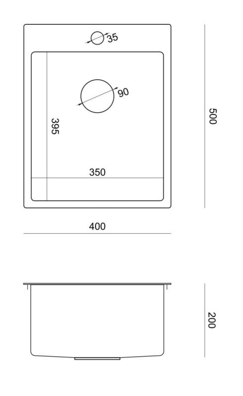 Aquadesign Clara Chiuvetă Cupru 40x50cm Montaj pe Blat sau Montaj în Nivel cu Placa cu Orificiu pentru Baterie și Dop de Cupru - 1208969507