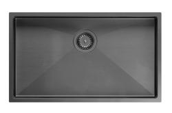 Aquadesign Zara Chiuvetă Gun Metal 74x44cm Submontare, Montare la Nivel și Montare deasupra cu Dop Gun Metal - 1208969508