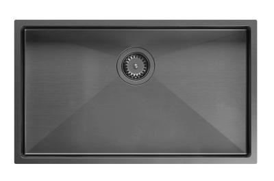 Aquadesign Zara Chiuvetă Gun Metal 74x44cm Submontare, Montare la Nivel și Montare deasupra cu Dop Gun Metal - 1208969508