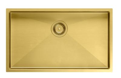 Aquadesign Zara Chiuvetă Aurie 74x44cm Submontaj, Montaj la Nivel și Montaj pe Blat cu Dop Auriu - 1208969509