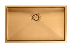 Aquadesign Zara Chiuvetă Cupru 74x44cm Montare Sub Blat, Montare La Nivel și Montare Pe Blat cu Dop de Cupru - 1208969510