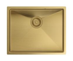 Aquadesign Zara Chiuvetă Aurie 54x44cm Submontaj, Montaj la Nivel și Supramontaj cu Dop Auriu - 1208969512