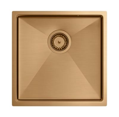 Aquadesign Zara Chiuveta Cupru 44x44cm Montare sub blat, la nivel și deasupra cu Dop de Cupru - 1208969515
